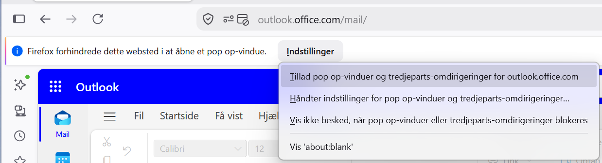 Indstilling af popup-blokering