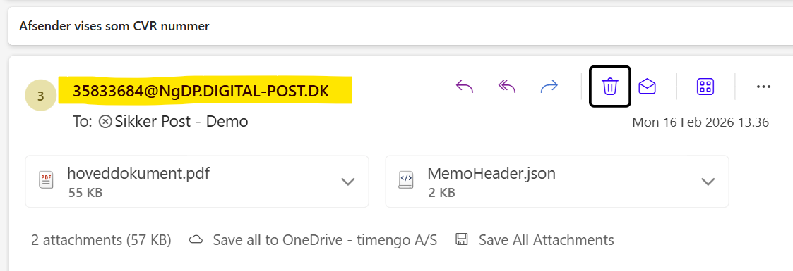 CVR number as sender address