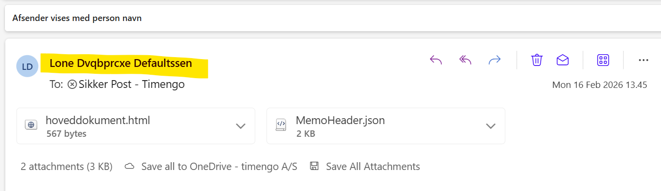 Message sent from citizen (CPR number)