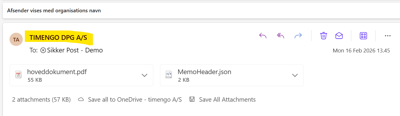 Message sent from CVR number