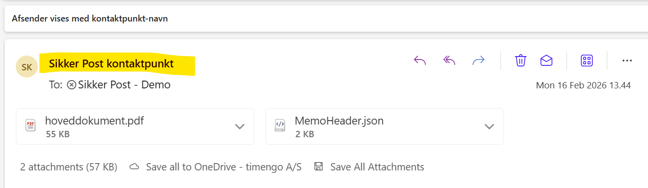 Message sent from contact point